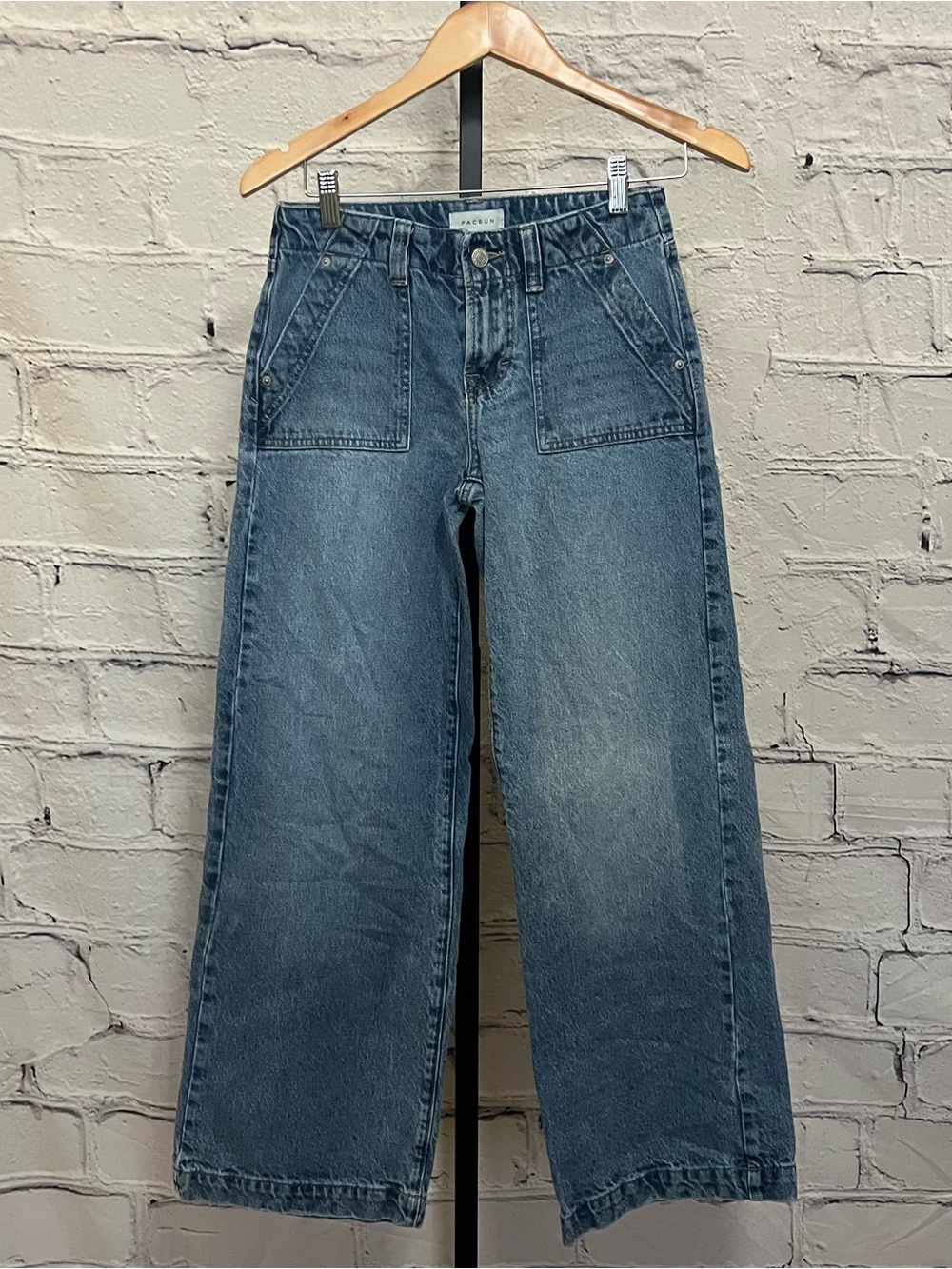 PacSun Casey Low Rise Baggy Wide Leg Blue Jeans